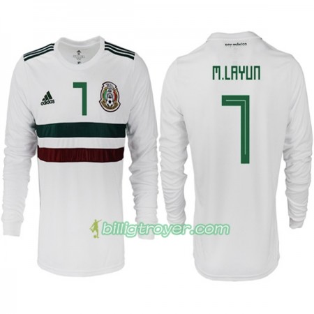 Billige Fotballdrakter Mexico M. LAYUN 7 VM 2018 Bortedraktsett Langermet
